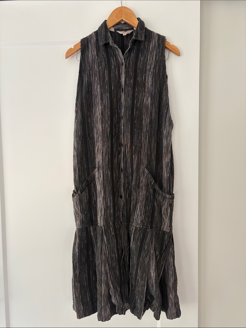 Vintage French Connection Sleeveless Maxi Shirt Dress